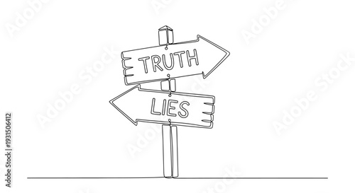 Directional Signpost Pointing Truth and Lies