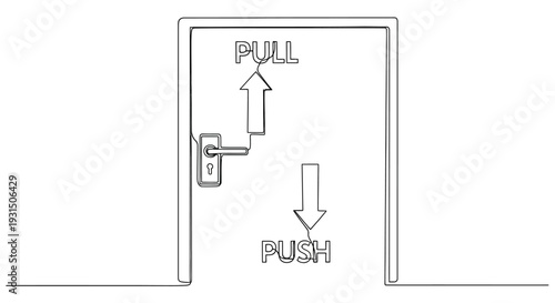 Push and Pull Door Signage with Arrows Indicating Direction