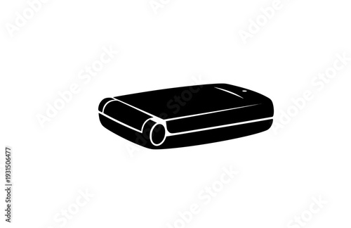 Retro Flip Phone Silhouette Sticker, Y2K Aesthetic Tech Vector, Black Minimalist Nostalgic Electronics Decal