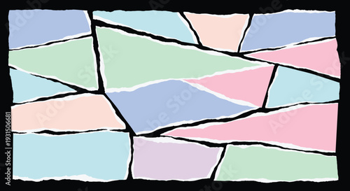 Colorful Broken Glass Fragments Illustration.