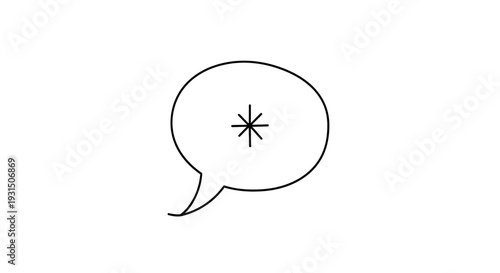 Minimalist Speech Bubble with Asterisk Icon
