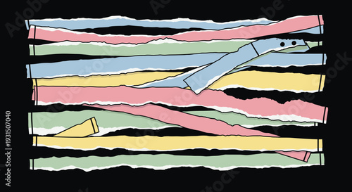 Colorful Abstract Stripes and Shapes Design.