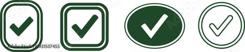 checkmark icons in different shapes and styles on a white background