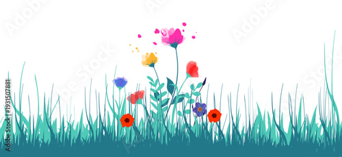 fiori, natura, primavera, campagna, campo di fiori, 