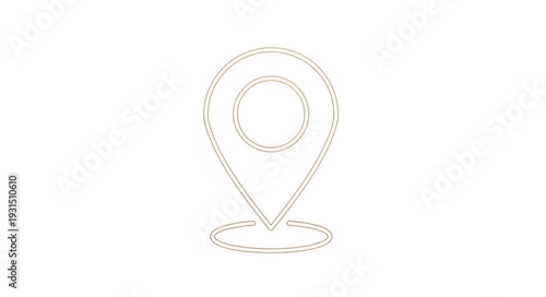 Abstract geometric location pin icon with white background.