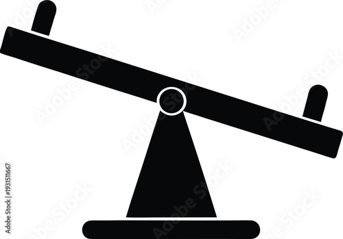 Seesaw silhouette vector art Illustration
