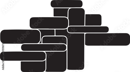 Black and white abstract geometric shape design element graphic