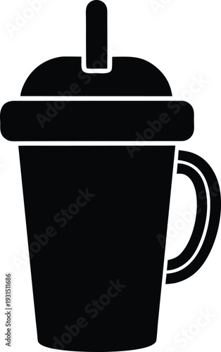 Sippy Cup silhouette vector art Illustration