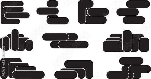 Geometric shapes pattern with black and white colors