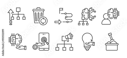 Icon pack Lean Culture outline vector style for business professional modern efficient creative minimal strategy management productivity innovation teamwork branding design presentation solutions