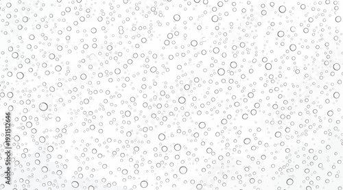 Black and white illustration of numerous small bubbles on a textured surface with a white background