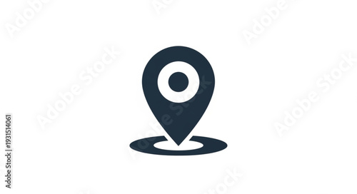 Dark blue location pin icon on white background.