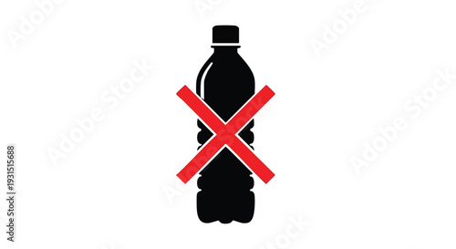 No Plastic Bottle Sign – Stop Plastic Pollution Environmental Concept