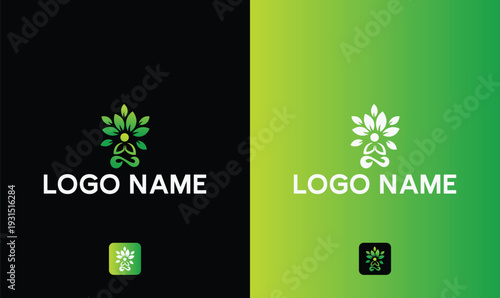 Minimal modern logo design for coaching and mental wellness brand. Clean monogram style suitable for life coaching, yoga studio, mindfulness, therapy, meditation, and holistic health businesses.