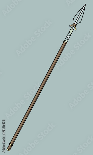 Ancient Spear Weapon Illustration.