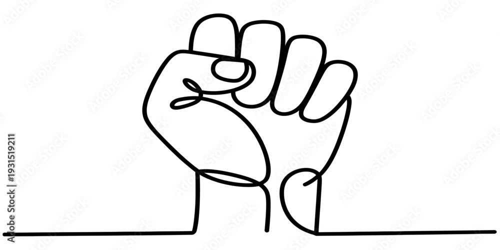 Fototapeta premium Raised Fist With Leaf Symbol Environmental Activism Concept