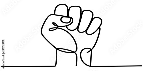 Raised Fist With Leaf Symbol Environmental Activism Concept