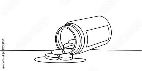 Pill Bottle Spilling Tablets Healthcare And Medication Concept