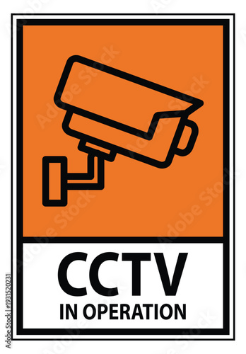 CCTV Camera Warning Sign for Security and Surveillance in Public Areas