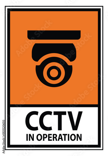 CCTV Security Camera Sign for Surveillance Safety and Protection Measures