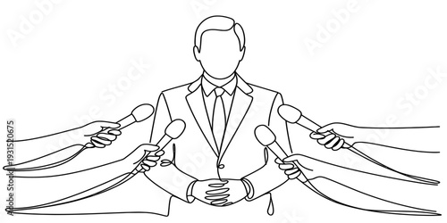 Businessman Facing Intense Media Pressure And Public Accusations Concept Illustration