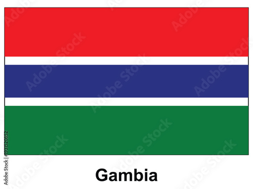 National flag of Gambia with vibrant colors and clean design elements
