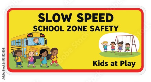 Children Playing Safely in a Vibrant School Zone Environment