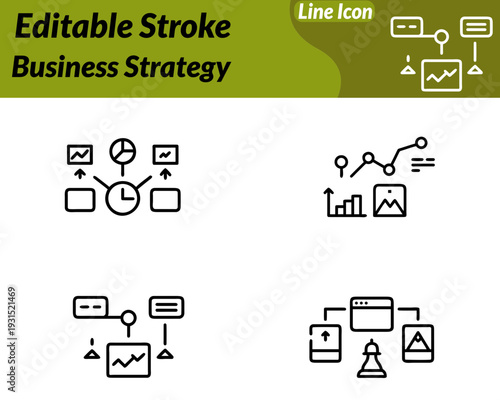 Clean vector icon showing a chess piece integrated with an upward growth arrow and target symbol. Representing planning and long-term success. Minimal flat style sharp line professional blue and dark.