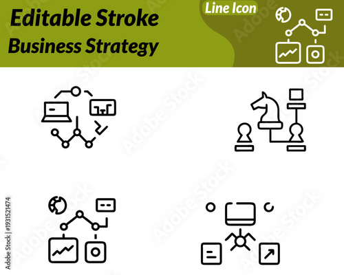 Clean vector icon showing a chess piece integrated with an upward growth arrow and target symbol. Representing planning and long-term success. Minimal flat style sharp lines professional blue.