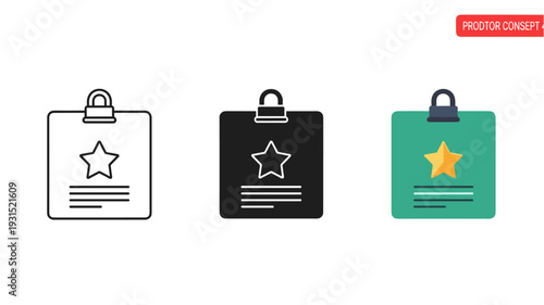 Three rating icons with star and padlock symbols Vector
