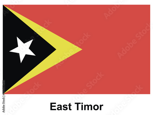 East Timor National Flag with Distinctive Colors and Unique Design Elements