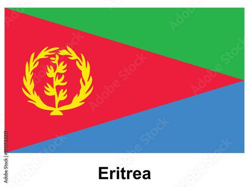 Vibrant Flag of Eritrea with Iconic Colors and Emblems Representing Heritage