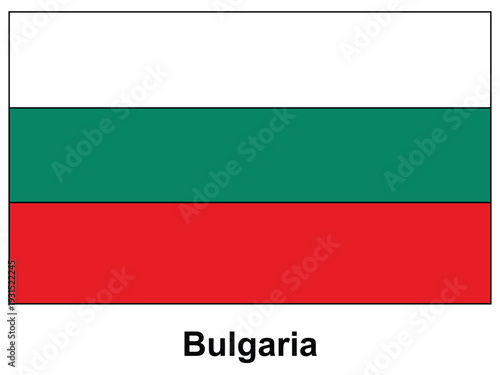 Flag of Bulgaria with Green, White, and Red Horizontal Stripes Displayed