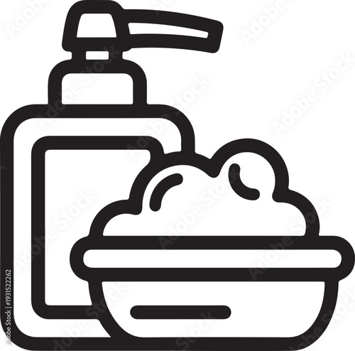 Shaving Foam and Dispenser Icon Vector for Grooming Design