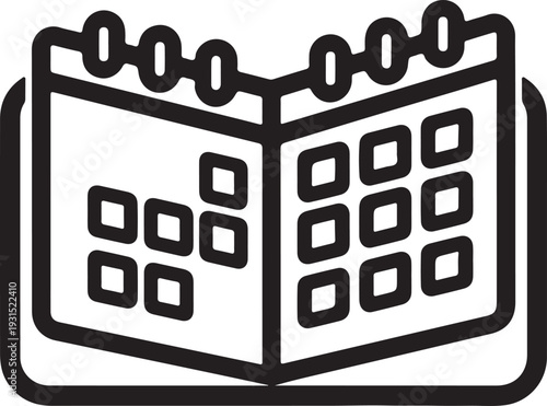 Calendar Icon Line Style Vector for Schedule App Interface
