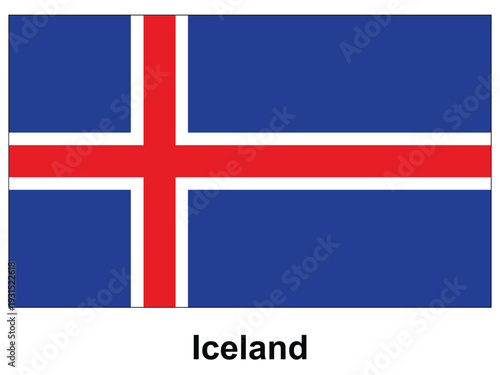 Icelandic Flag with Distinctive Blue, Red, and White Colors Symbolizing Nation