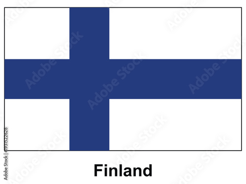 Finnish National Flag on a White Background for Cultural Representation