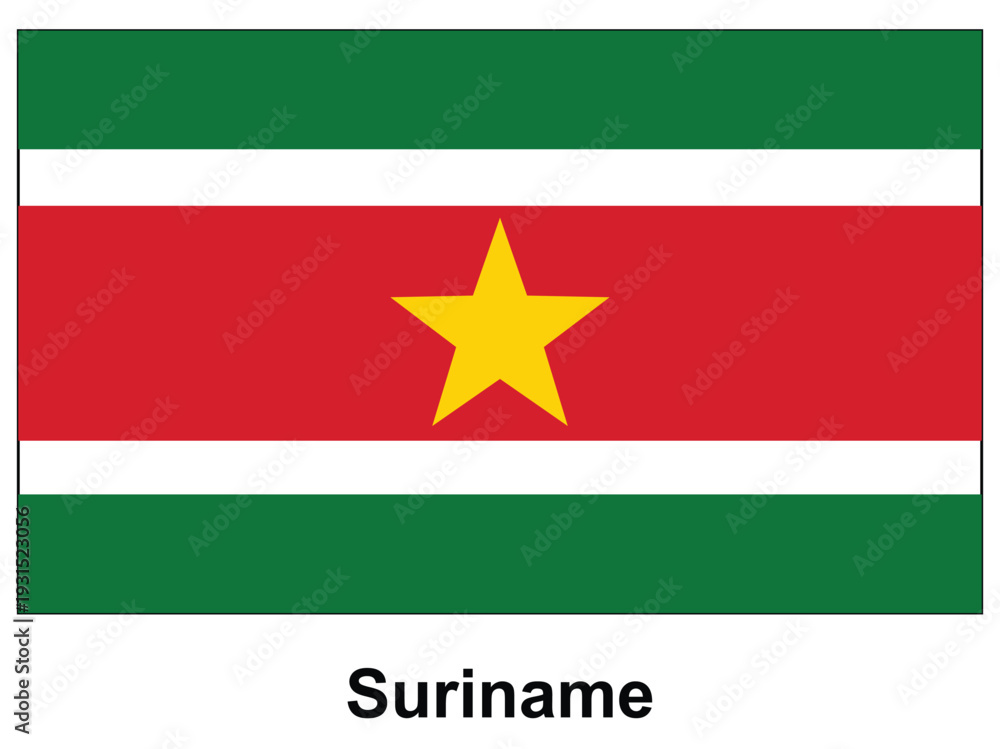 Obraz premium Flag of Suriname with vibrant colors and bold design elements