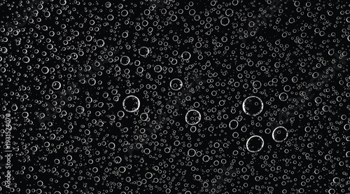 Black background with numerous small and large bubbles floating up, creating a sense of movement and texture