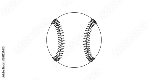 a classic white baseball with iconic black stitching illustration perfect for sports themes game graphics and athletic event design.