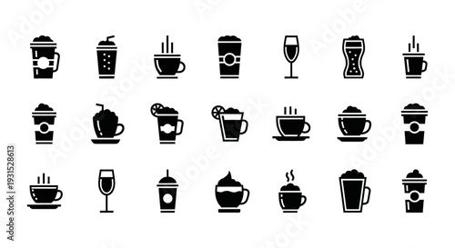 set of icons of beer