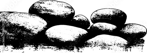 Abstract pebble beach pattern in stencil style for design and decor