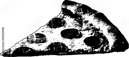 High contrast abstract pizza slice stencil design for retro decor or poster