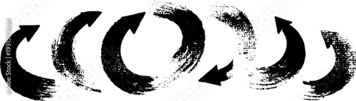 Eco-friendly recycle symbol with arrows in abstract stencil style for environmental design