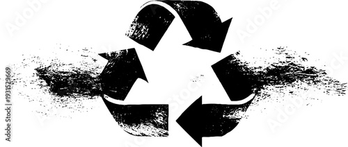 Abstract grunge recycle arrows loop stencil design for environmental awareness