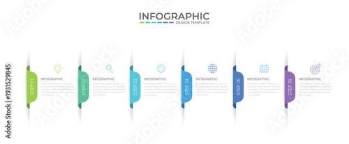 Business infographic 6 important events to success. Annual report, Business presentation template. Vector illustration.