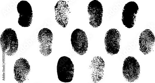 Abstract high contrast fingerprint grid in stencil style for unique design concepts