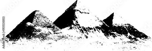 Abstract stencil style pyramid illustration with high contrast design for creative projects