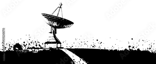 High contrast satellite antenna stencil for communication design