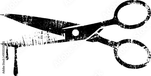 Grunge stencil scissors icon for crafting and design projects